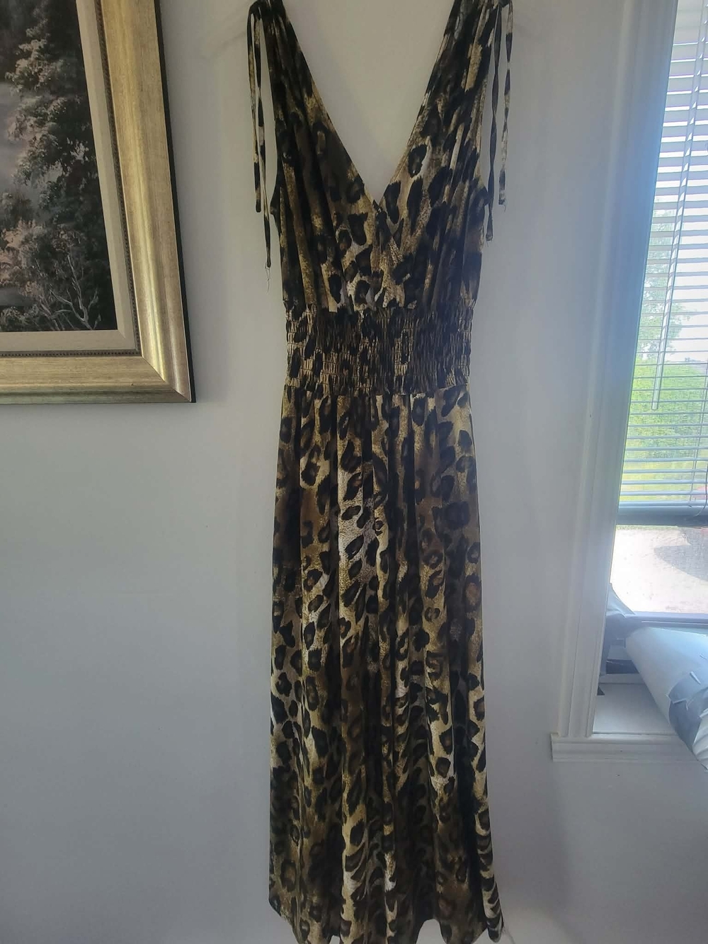 Ninety Leopard-Print V-Neck Maxi Dress - Brown & Black